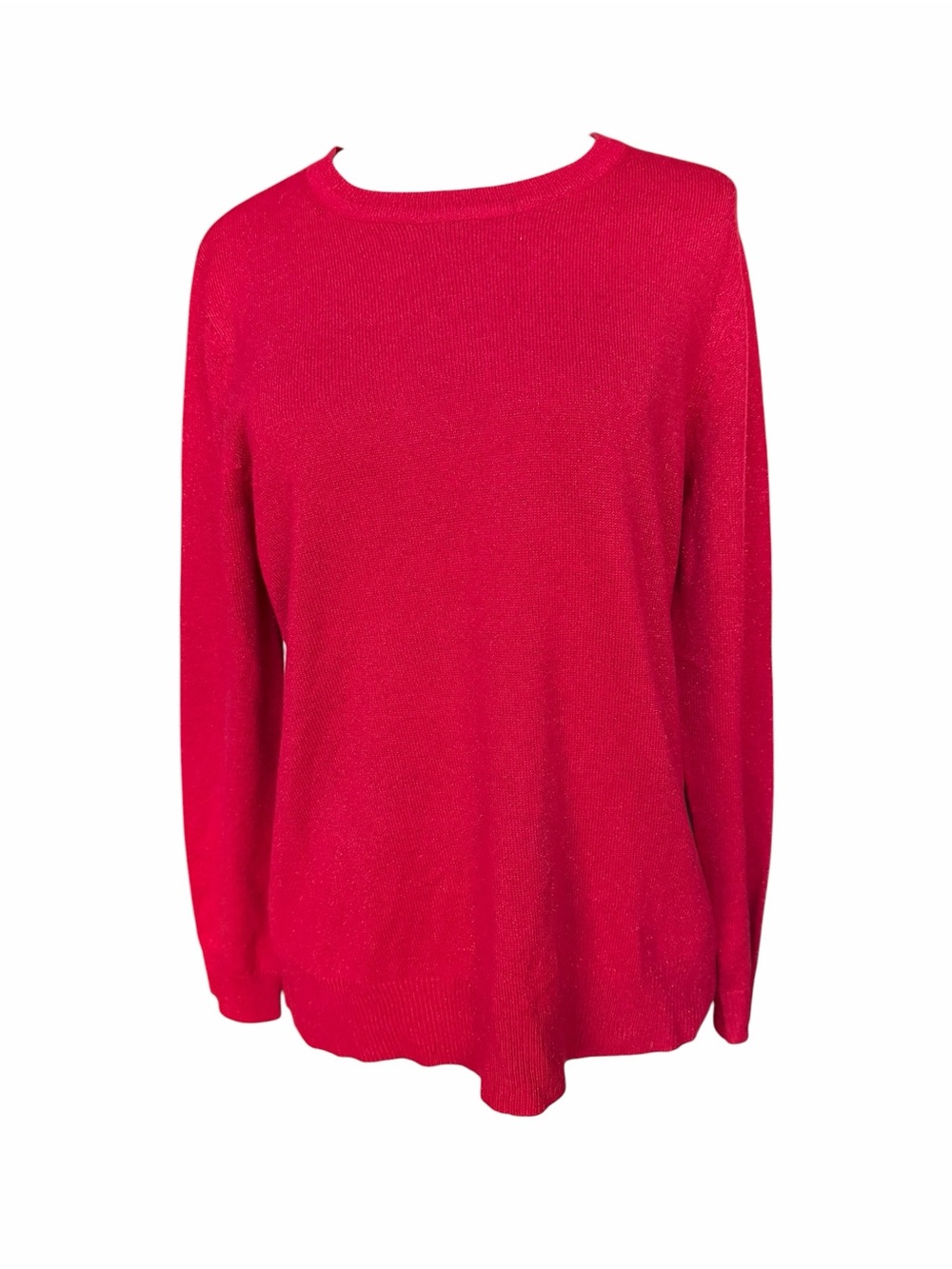 NWOT Late 90s/Early 2000s Basic Editions Lightweight Red Metallic Sparkly Crewne